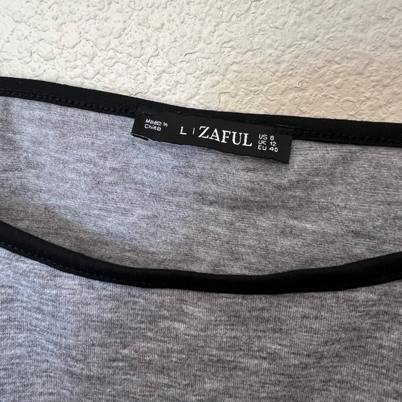Zaful | Gray and Black Crop Tank Shorts Set - Picture 4 of 10